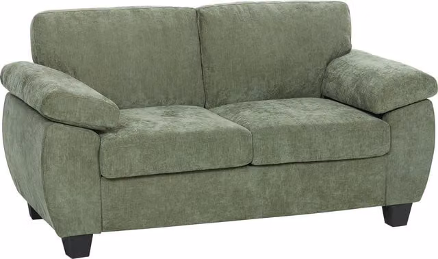 HOMCOM 2 Seater Chenille Loveseat Sofa, Dark Green, Width: 156 cm