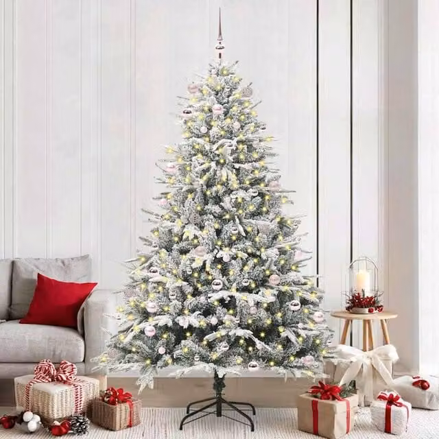 Berkfield Home Artificial Pre-lit Christmas Tree with Ball Set, Green, Height: 240 cm