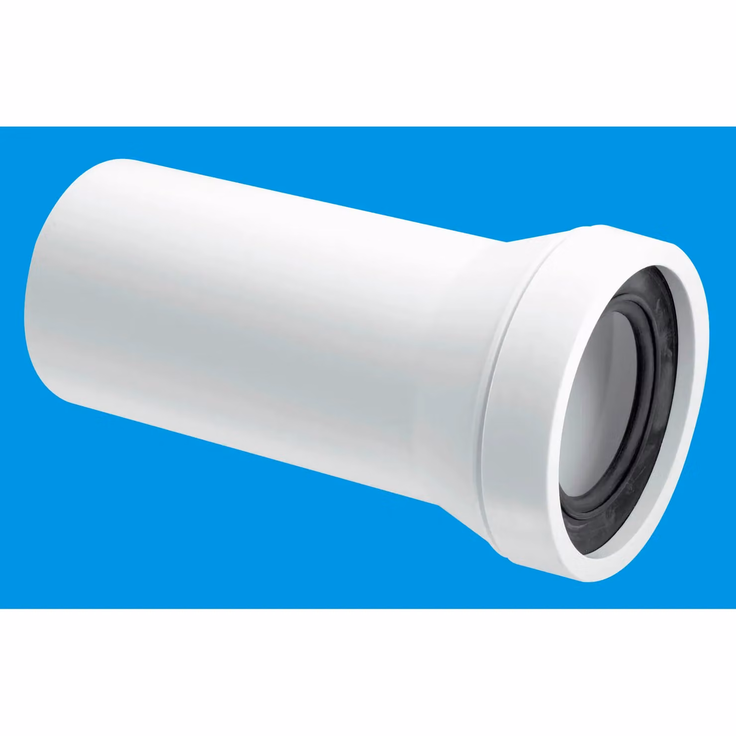 McAlpine White Plastic Straight Adjustable Length Rigid WC Connector Pipe – 2