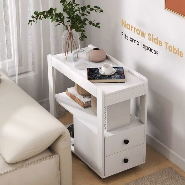 SPETLEK Narrow White Side Table – 1