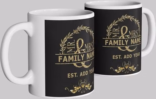 Simply Stunning Mugs Personalised Mr. & Mrs. Handcrafted White Mug Set of 2