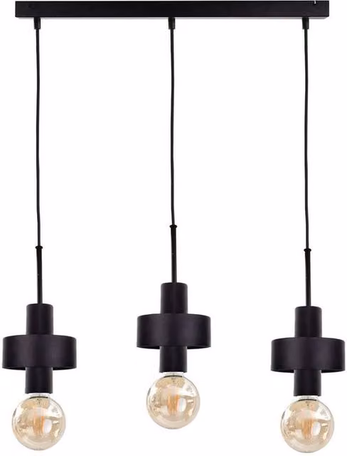 Netlighting Unica Bar Pendant Ceiling Light, Black, 60cm, 3x E27