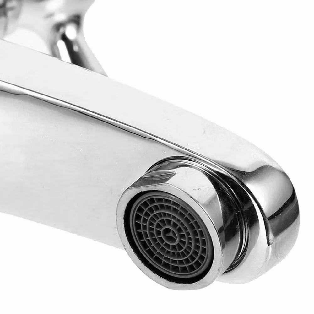 FLAVORA Twin Taps Set Hot and Cold Pair in Silver Chrome, W: 520 mm – 4
