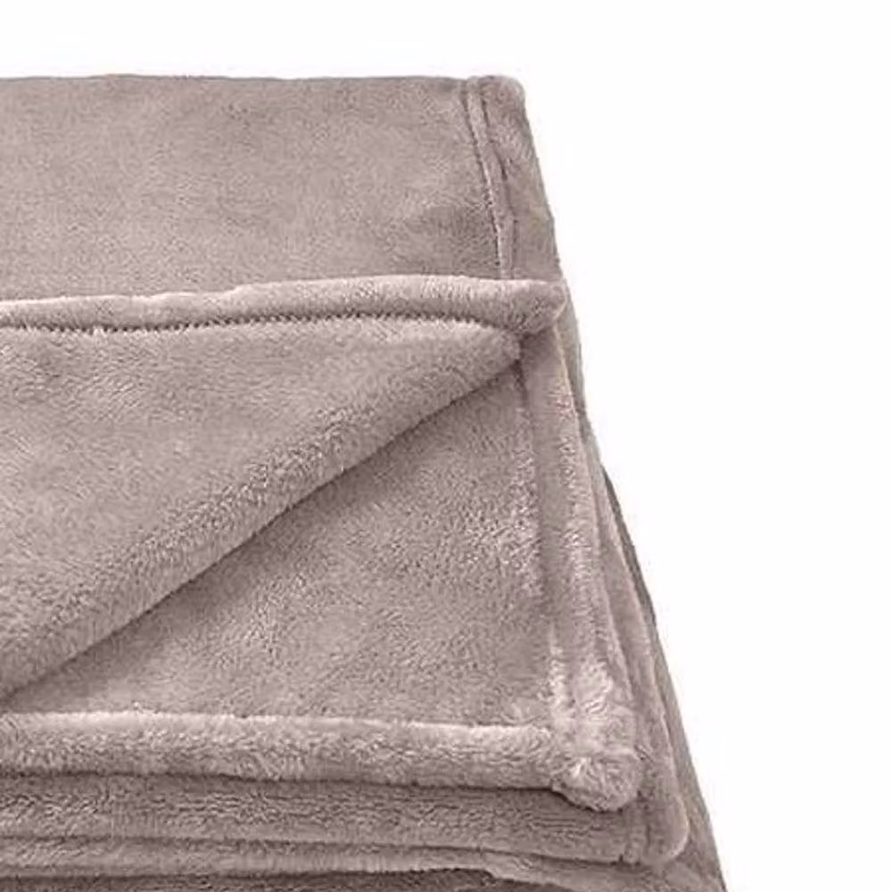 Brand Lab Plain Silver Grey Fluffy Fleece Blanket – 2
