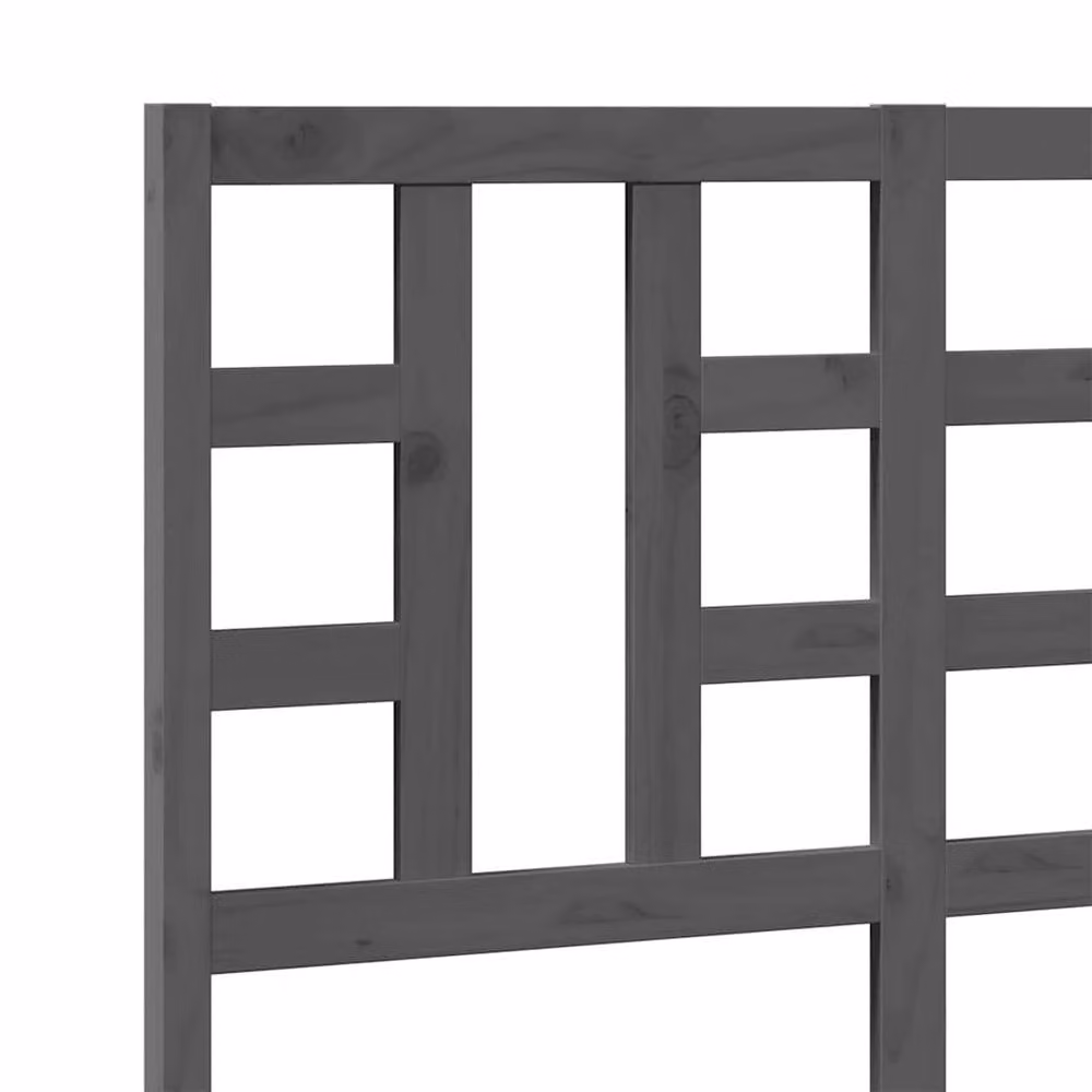 Berkfield Home Beautiful Bed Headboard in Grey Solid Pine Wood, W/D/H: 126 x 4 x 100 cm – 4