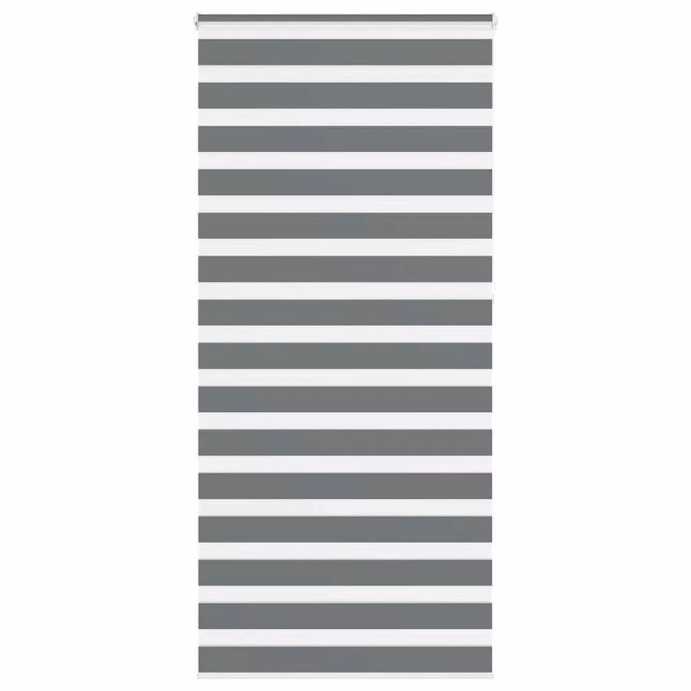 Berkfield Home Zebra Day and Night Blind in Dark Grey Polyester, W: 100 cm, H: 230 cm – 2