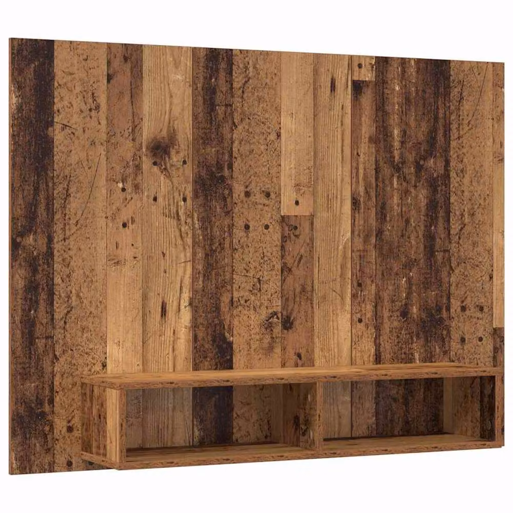 Berkfield Home Wall Mounted TV Cabinet in Brown Rustic Wood Finish, W: 120 cm, H: 90 cm, D: 23.5 cm – 3