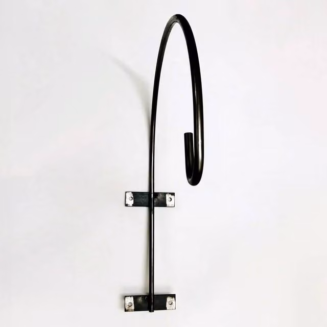 Poppyforge Black Wall Swan Neck Bracket, L38 x W10 x H48 cm