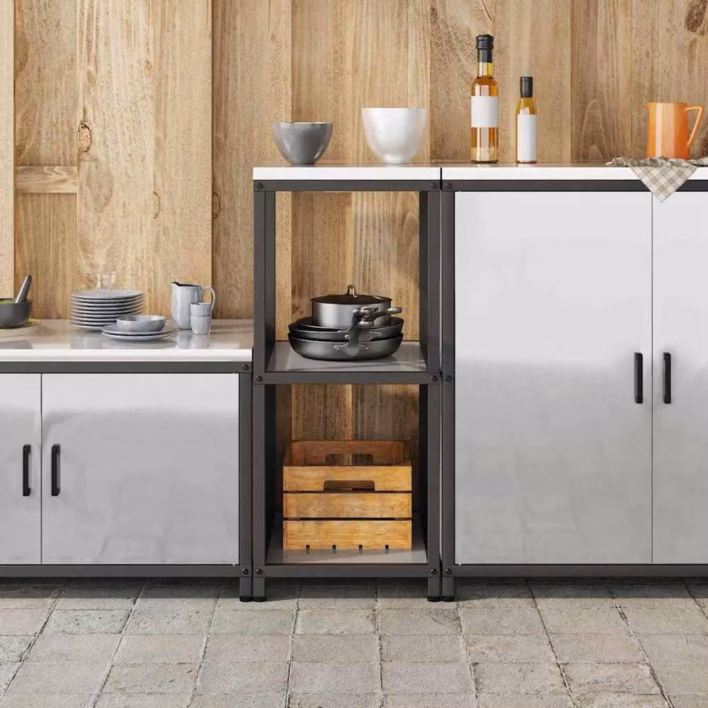 Berkfield Home Kitchen Storage Shelf in Silver Galvanised Steel – 3