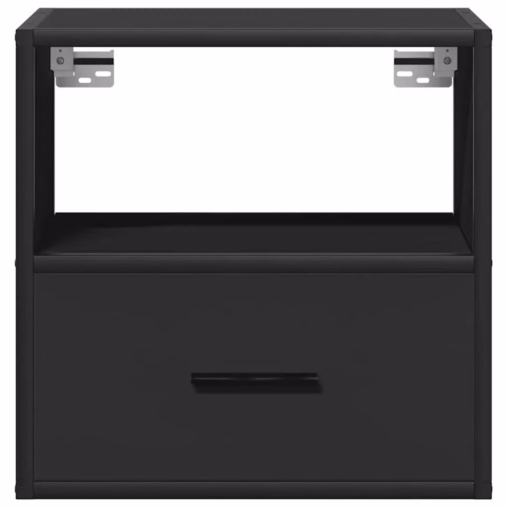 Berkfield Home Set of 2 Wall-mounted Bedside Cabinets in Black, W/D/H: 40 x 31 x 39.5 cm – 4
