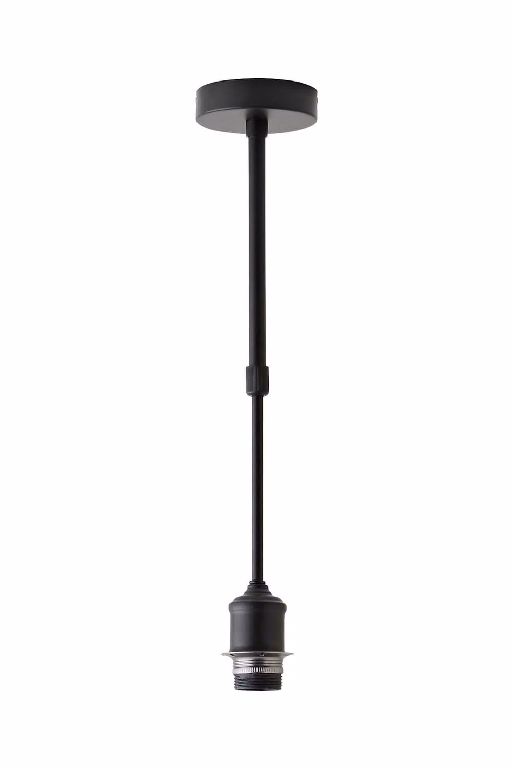 ValueLights Shaw Adjustable Drop Solid Bar Pendant Ceiling Light Fitting in Black, Gold/Brass or Chrome – 3