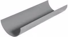 FloPlast Mini Half Round PVC Gutter, Grey, Pack of 6, Length: 2 m, Diameter: 76 mm