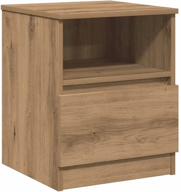 Berkfield Home Artisan Oak Bedside Cabinet in Brown, W/D/H: 40 x 40 x 50 cm