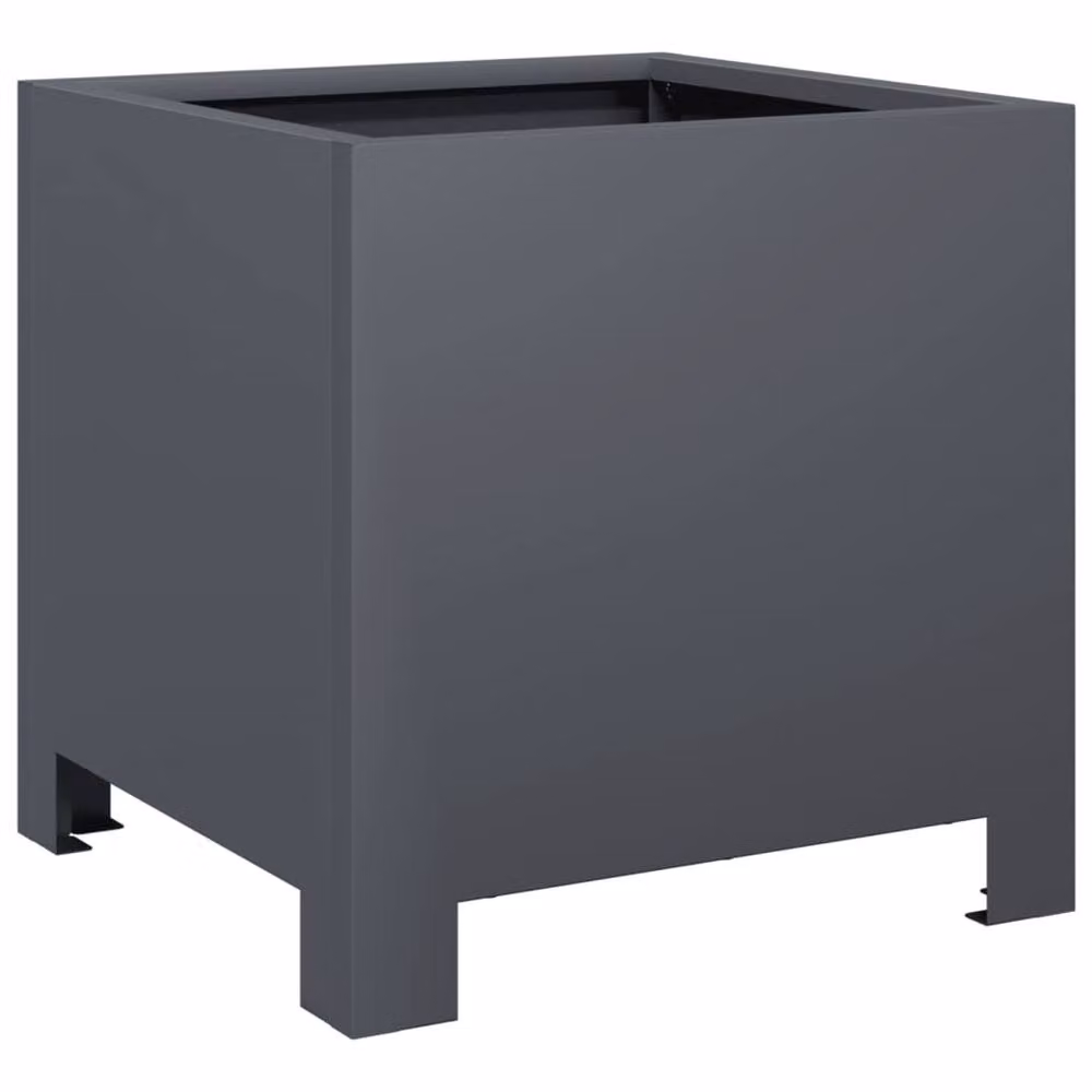 Berkfield Home Durable Steel Garden Planter Tub in Anthracite, W/D/H: 30 x 30 x 30 cm – 3