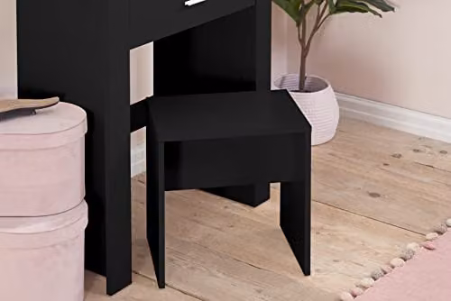 Birlea Evelyn 1 Drawer Sliding Mirror Dressing Table in Black and White – 4