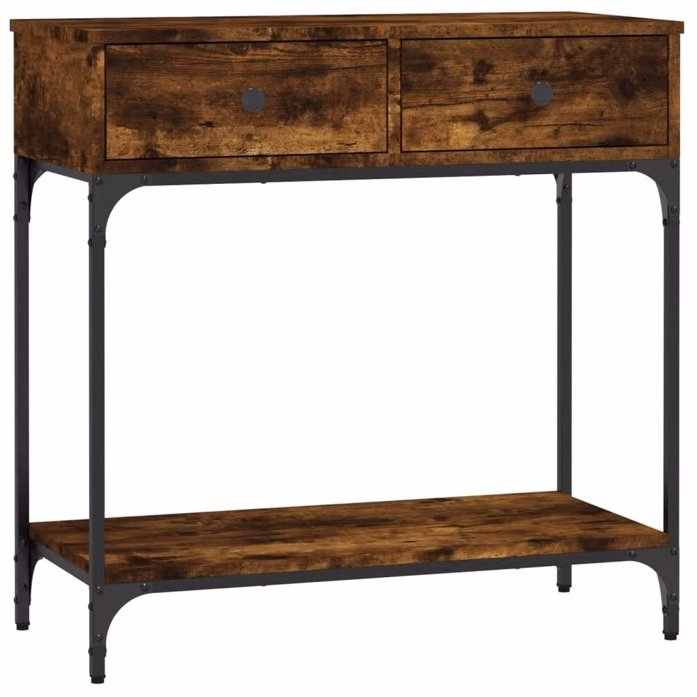 Berkfield Home Decorative Console Table in Smoked Oak Brown, W/D/H: 75 x 34.5 x 75 cm – 3