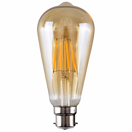 MiniSun Pack of 3 Vintage Style Amber Tinted LED Filament Light Bulbs, 2700K Warm White