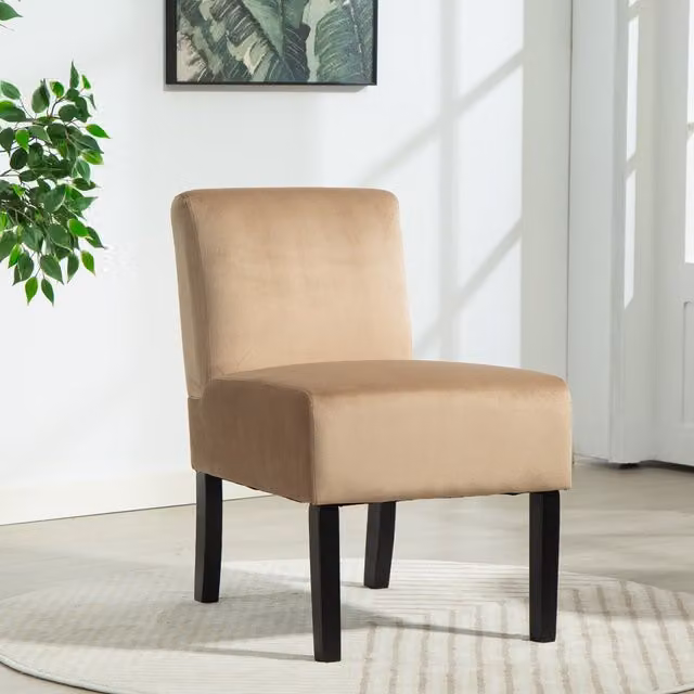 Artemis Home Modern Upholstered Armless Accent Chair in Brown