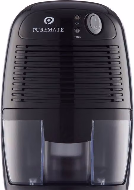 PureMate Compact and Portable Mini Air Dehumidifier, 500ml, Black