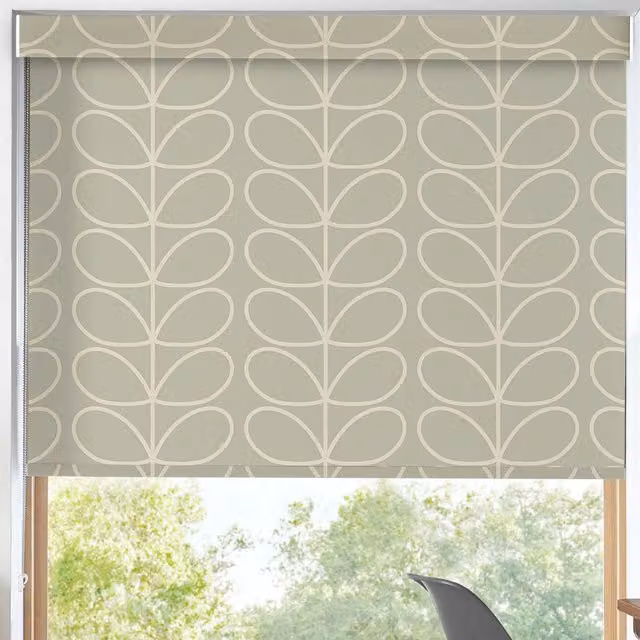 Orla Kiely Jumbo Linear Stem Translucent Made to Measure Roller Blind in Pebble