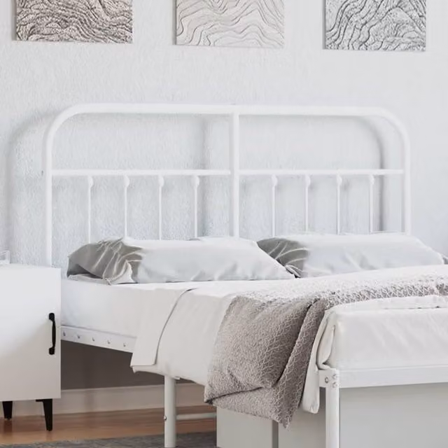 Berkfield Home Classic Metal Headboard in White, 150 cm