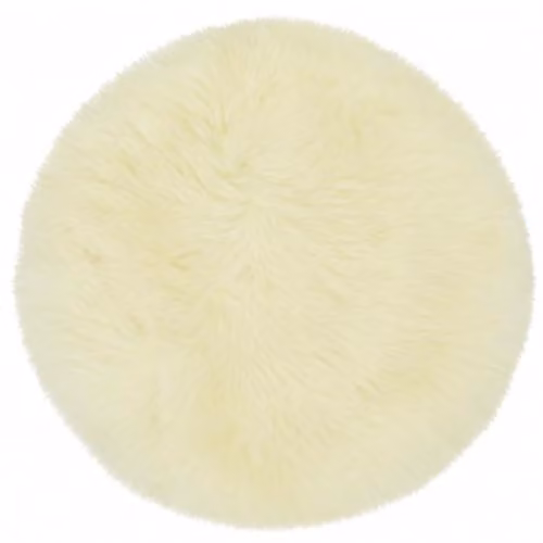 SNUGRUGS Round Genuine Sheepskin Seat Pad with Microsuede Backing, White, Diameter: 37 cm