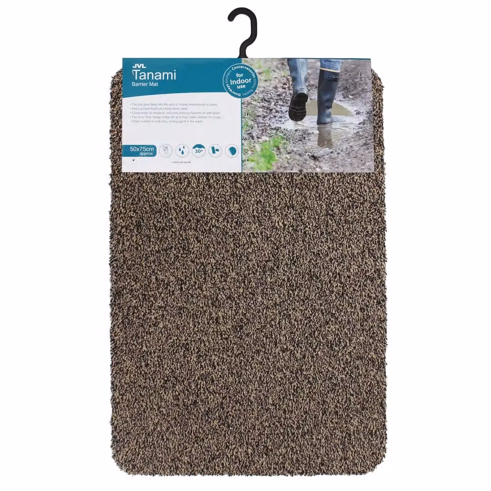 JVL Tanami Machine Washable Non-Slip Doormat Set of 2, Brown, W: 50 cm, D: 75 cm – 5