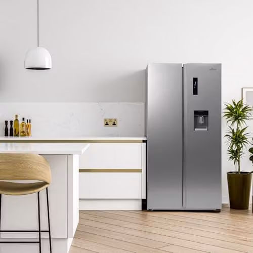Willow 430L Side by Side American Style Fridge Freezer in Silver with Total No Frost and Water Dispenser – 2
