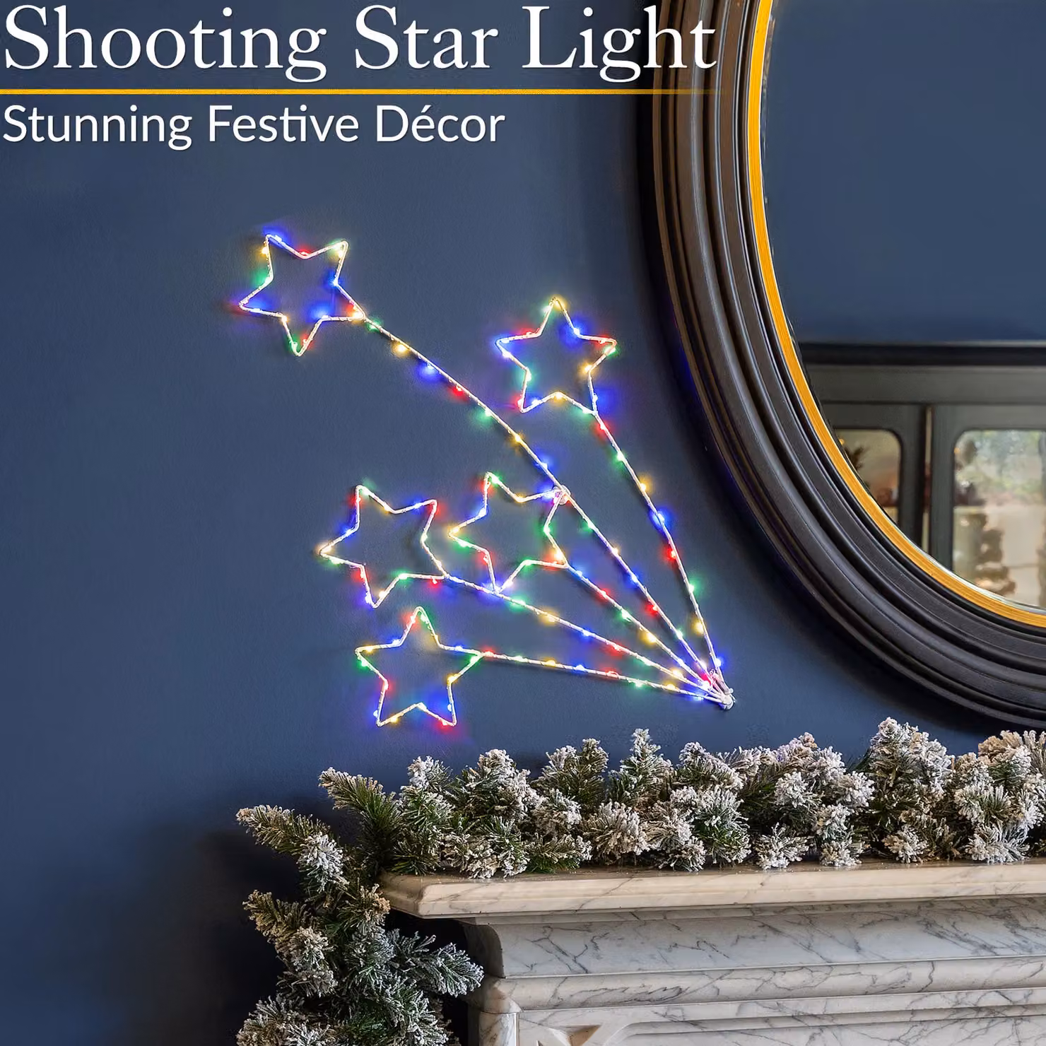 Christow Shooting Star Christmas LED Decoration, Multicolour and White, Height: 58 cm – 2