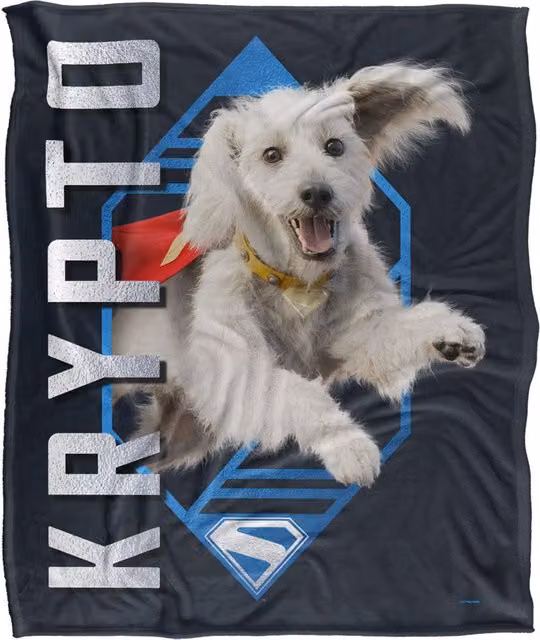 LOGOVISION Superman 2025 Krypto Diamond Silky Touch Super Soft Throw Blanket, White, W/D/H: 152 x 127 cm – 6