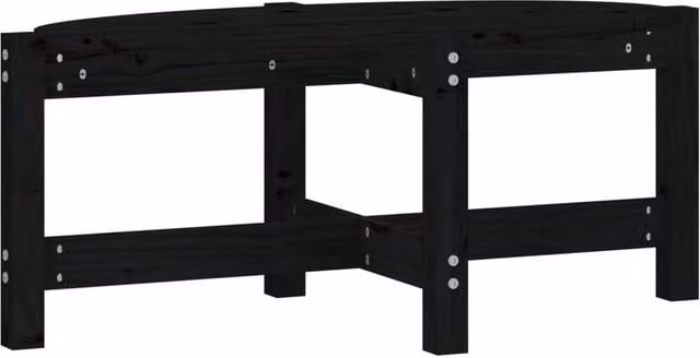 Berkfield Home Black Rustic Solid Pine Coffee Table W: 87 cm, D: 48 cm, H: 35 cm
