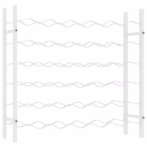vidaXL White Metal Wine Rack and Whisky Shelf for 36 Bottles – 1