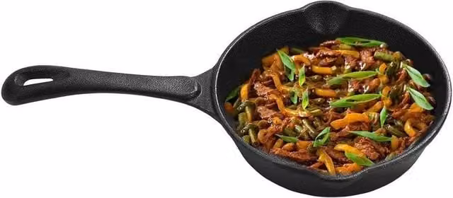 EONLION Black Enamelled Cast Iron Non-Stick Griddle Frying Pan, W/D/H: 37 x 20 x 4.5 cm