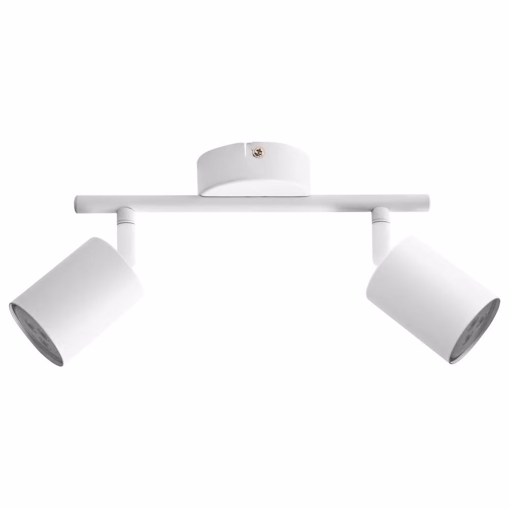 Wyld and Coco 2-Light Adjustable Spotlight Ceiling Lamp in White Metal – 2