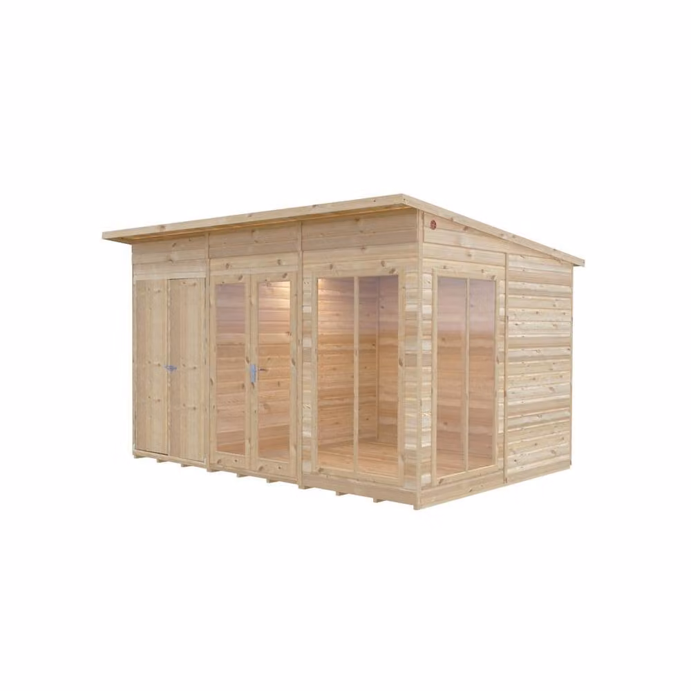 Shires Lela Summerhouse with Storage in Light Brown, W: 357 cm, D: 244.8 cm, H: 227.5 cm – 2