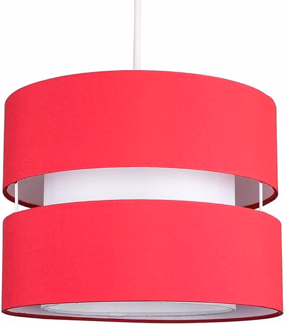 ValueLights Sophia Small 2 Tier Fabric Ceiling Light Shade in Red