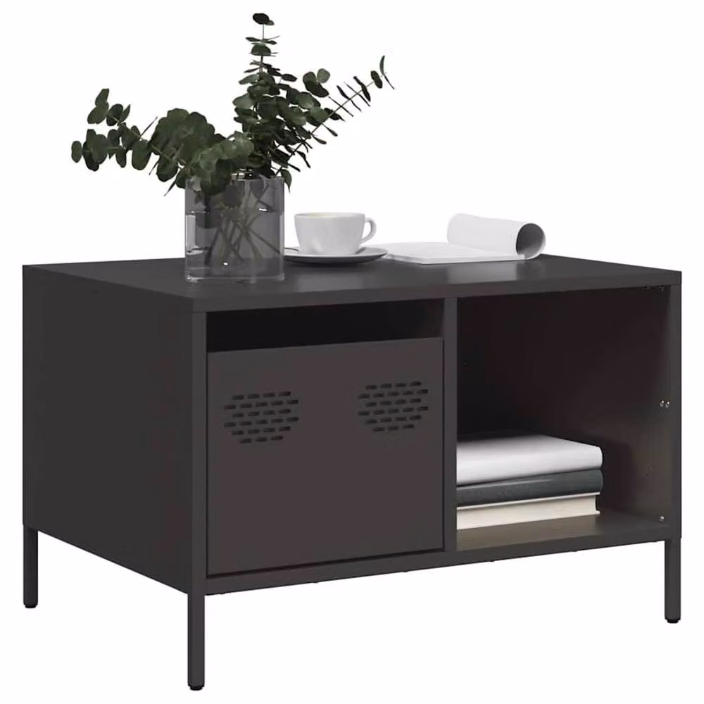 Berkfield Home Sturdy Industrial Coffee Table in Black Metal, W: 68.5 cm, D: 50 cm, H: 43.5 cm – 2