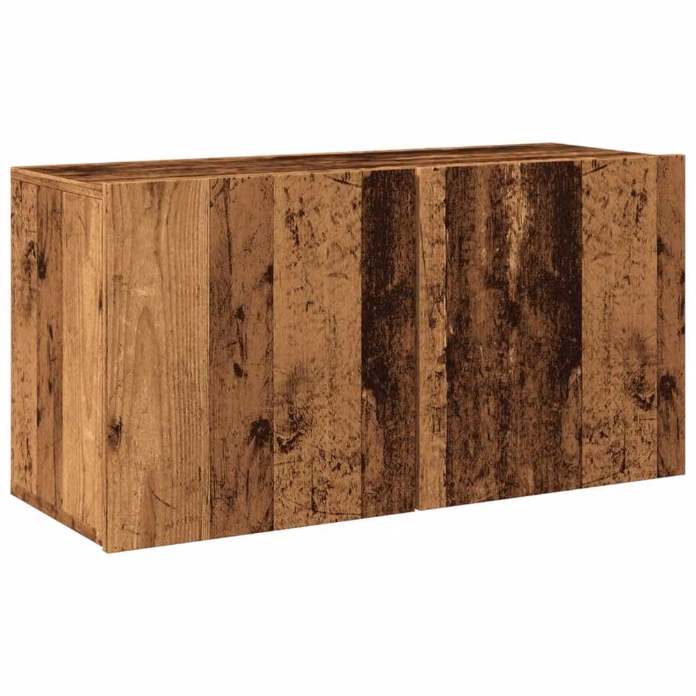 Berkfield Home Wall-mounted Rustic Old Wood TV Cabinet in Brown, W/D/H: 80 x 30 x 41 cm – 3