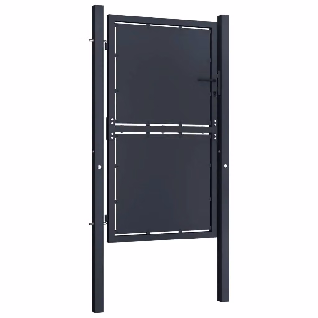Berkfield Home Anthracite Steel Swing Garden Gate, W: 100 cm, H: 175 cm – 2