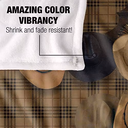 Paramount Yellowstone Hats Off Super Soft Silky Touch Checked Fleece Throw Blanket in Brown and Multicolour – 4