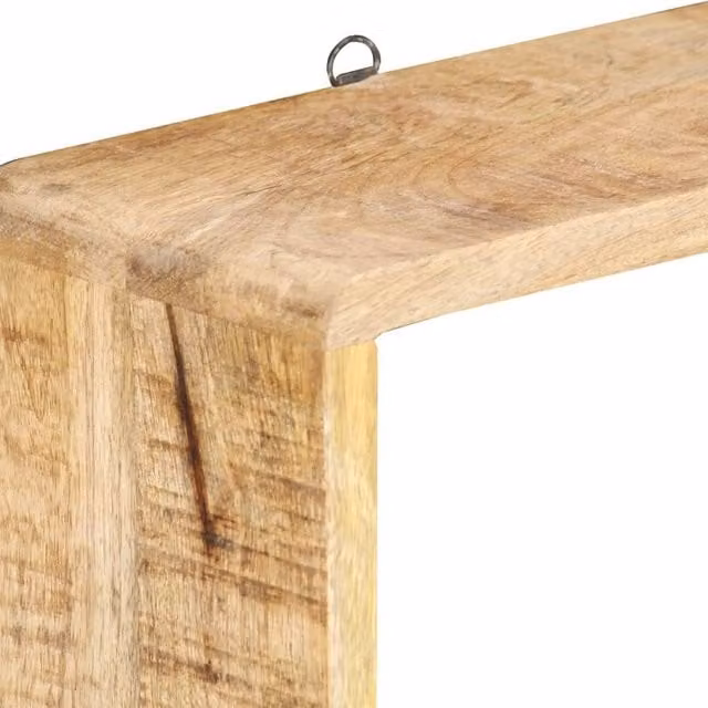 Berkfield Home Beautiful 3 Piece Wall Mounted Cube Shelf Set in Brown Solid Mango Wood