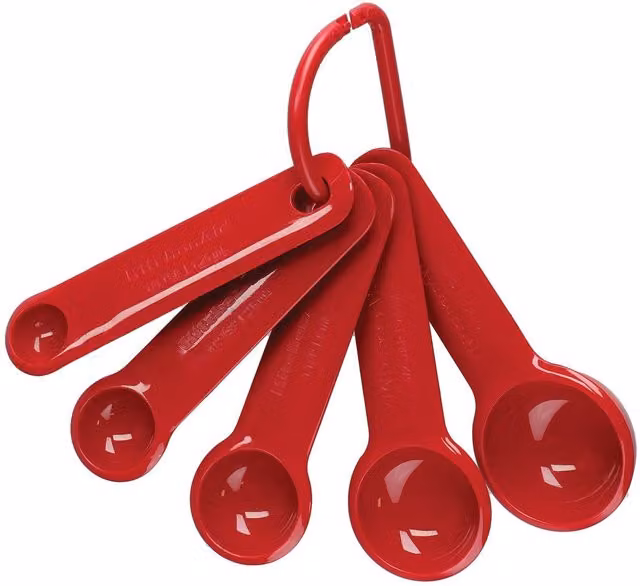 KitchenAid Nesting Measuring Spoon Set with Printed Scale, Red – 4