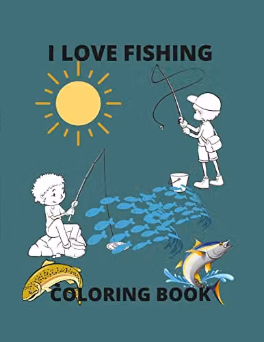 I Love Fishing Colouring Book by Lulu for Children, Multicolour