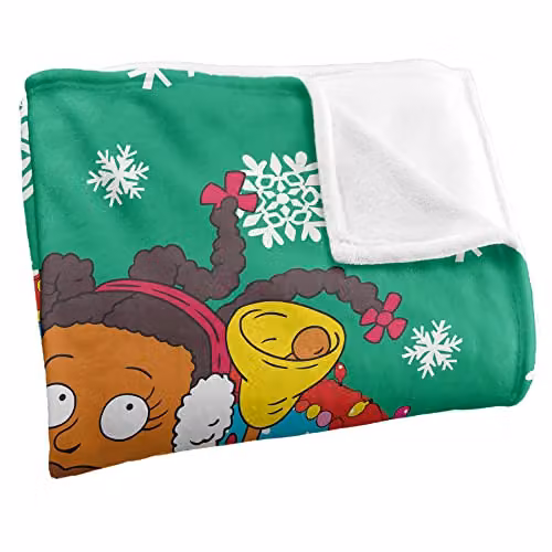 LOGOVISION Nickelodeon Rugrats Group Christmas Super Soft Microfibre Fleece Throw Blanket in White and Multicolour, W/D/H: 152 x 127 cm – 2