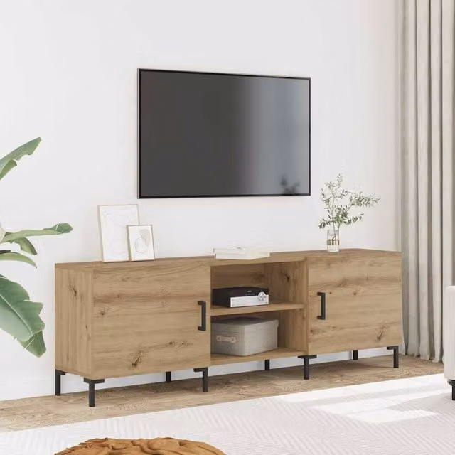 Berkfield Home Artisan Oak TV Cabinet in Light Brown, W/D/H: 150 x 30 x 50 cm – 1