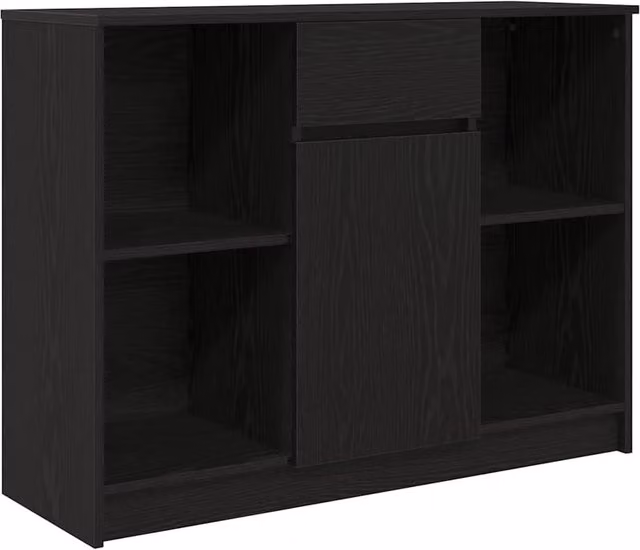Berkfield Home Modern Sideboard with Drawer in Black Oak, W/D/H: 101 x 35 x 76 cm – 1