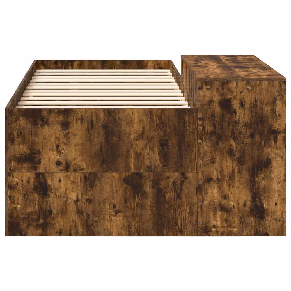 Berkfield Home Kids High Bed Frame with Desk in Smoked Oak Brown, W: 75 cm, L: 190 cm – 3