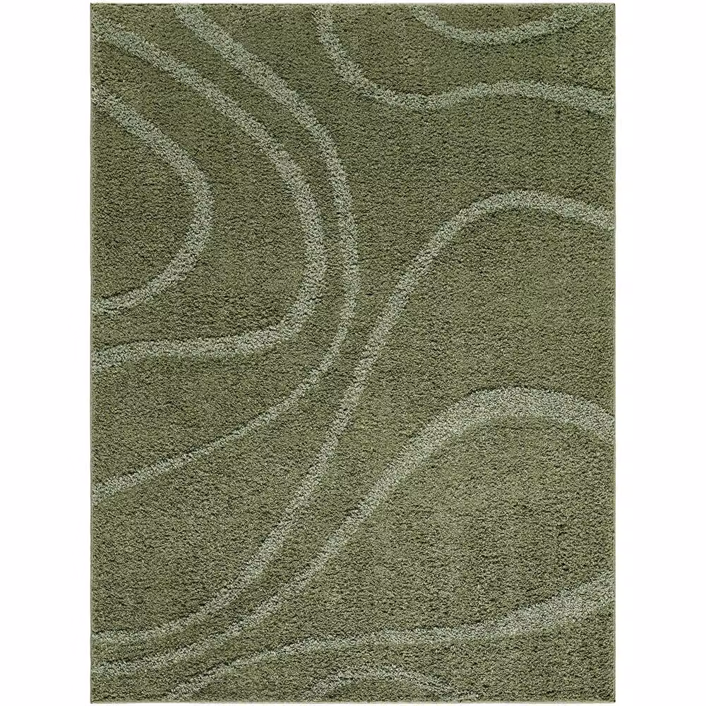 Livabliss Rodos Modern Soft Plush Pile Living Rug in Beige, White, Terracotta and Green, W: 160 cm, D: 215 cm – 2