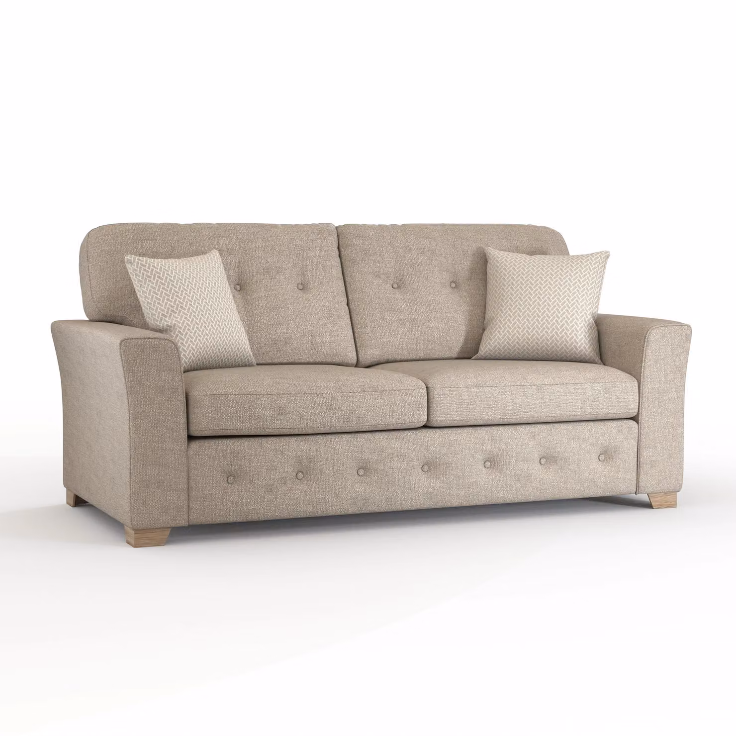 Furnishings For Less UK Hartley 3 + 2 Sofa Suite in Grey or Beige with Full Back Tufted Cushions – 2