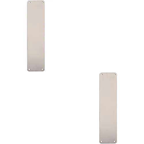 Loops 2 Pack Plain Door Finger Plate in Brushed Satin Stainless Steel, W: 35.0 cm, H: 7.5 cm
